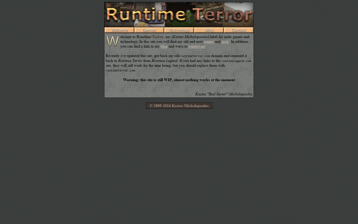 Runtime Terror 首页截图