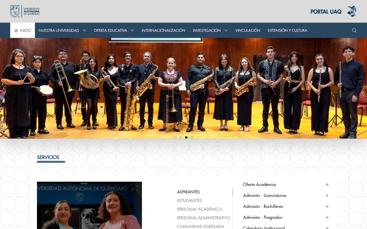 Inicio - Universidad Autónoma de Querétaro 首页截图