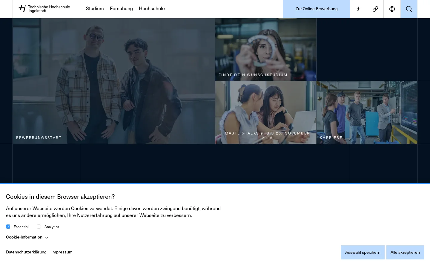Technische Hochschule Ingolstadt 首页截图