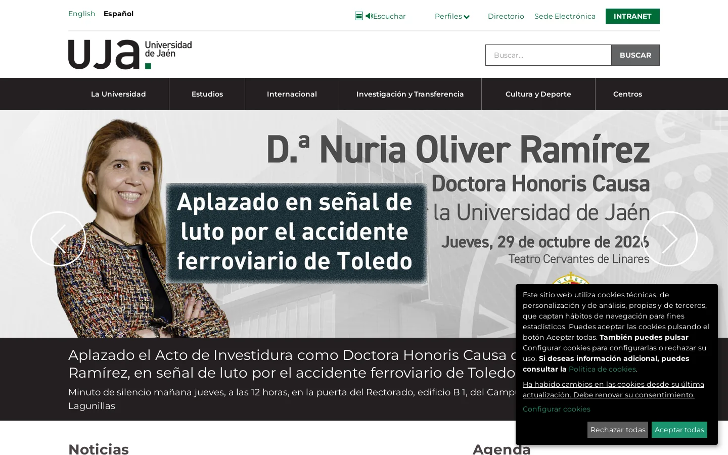 Inicio | Universidad de Jaén 首页截图