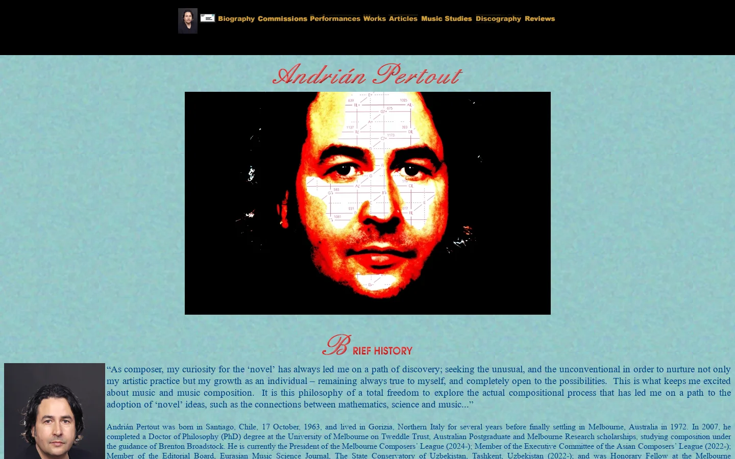 Andrián Pertout's Home Page 首页截图