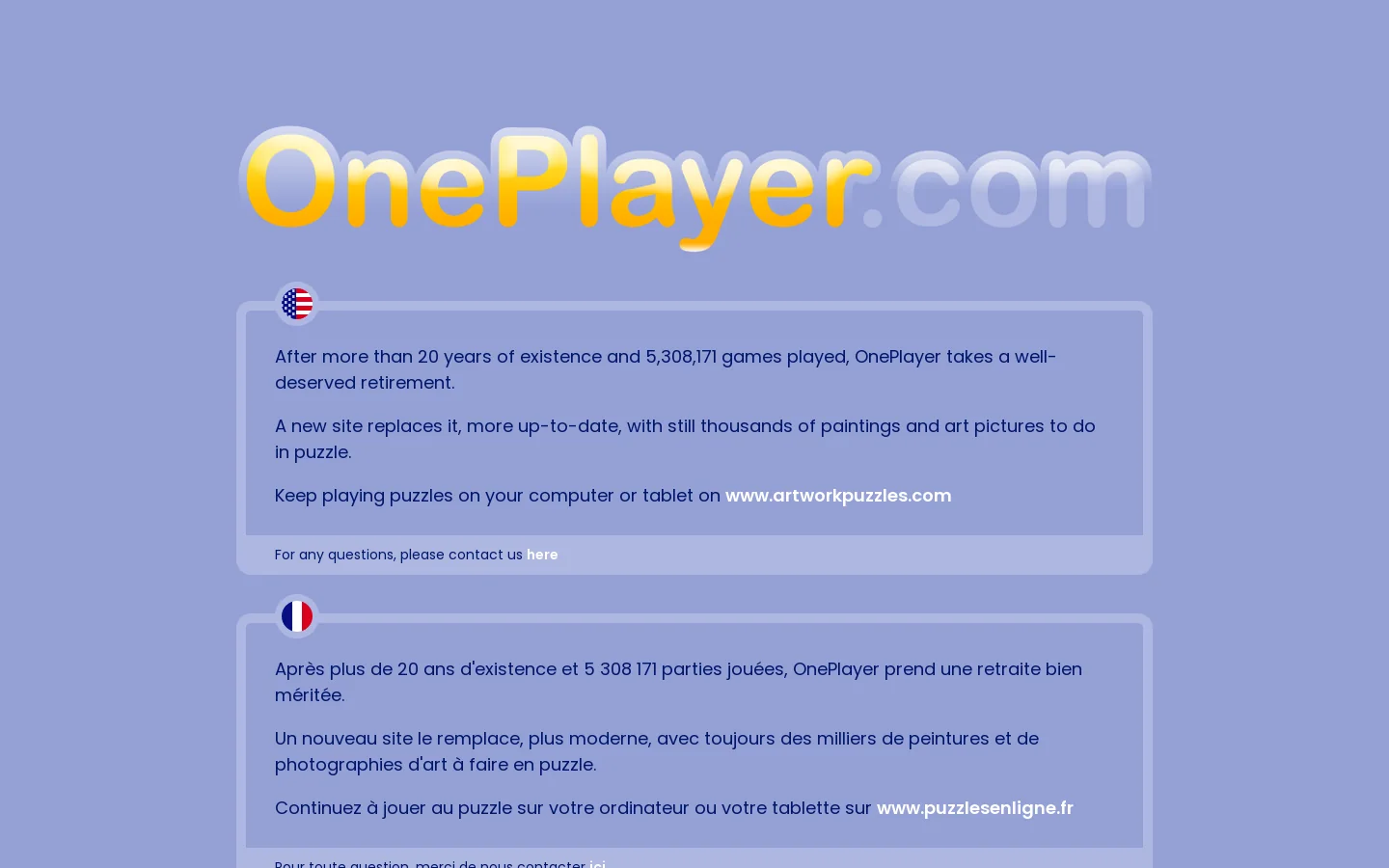 ONEPLAYER.COM 首页截图