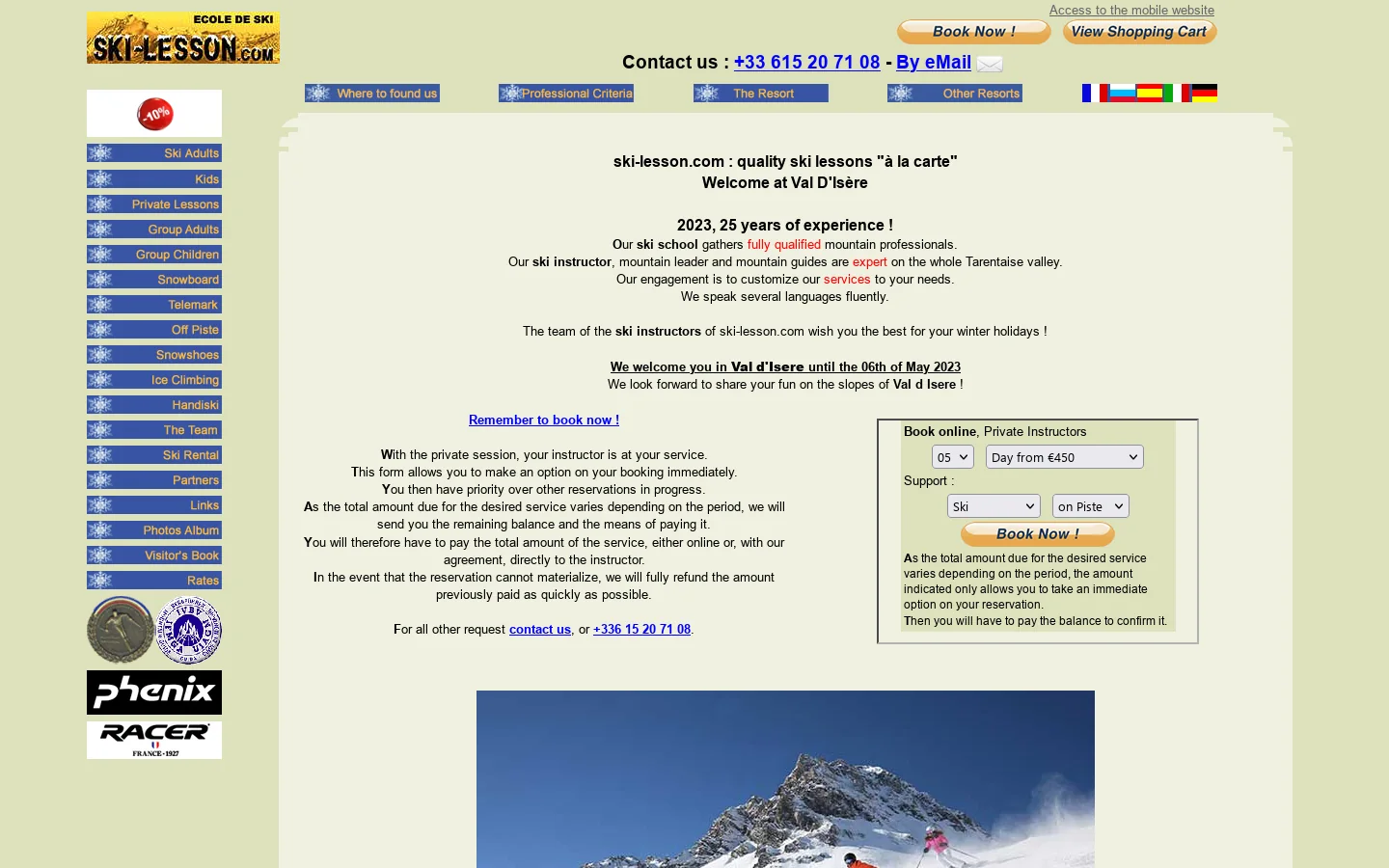 All aboard with the ski school ski-lesson.com in val d'isere 首页截图