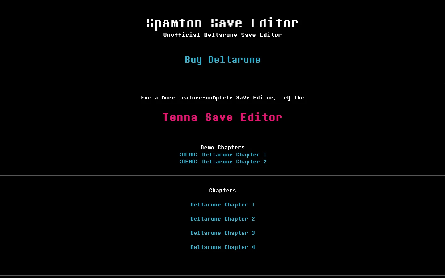 Spamton Save Editor 首页截图