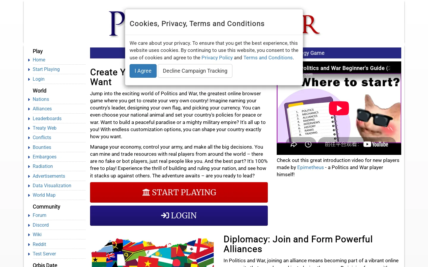 Create Your Own Nation in Politics and War - Free Strategy Game 首页截图
