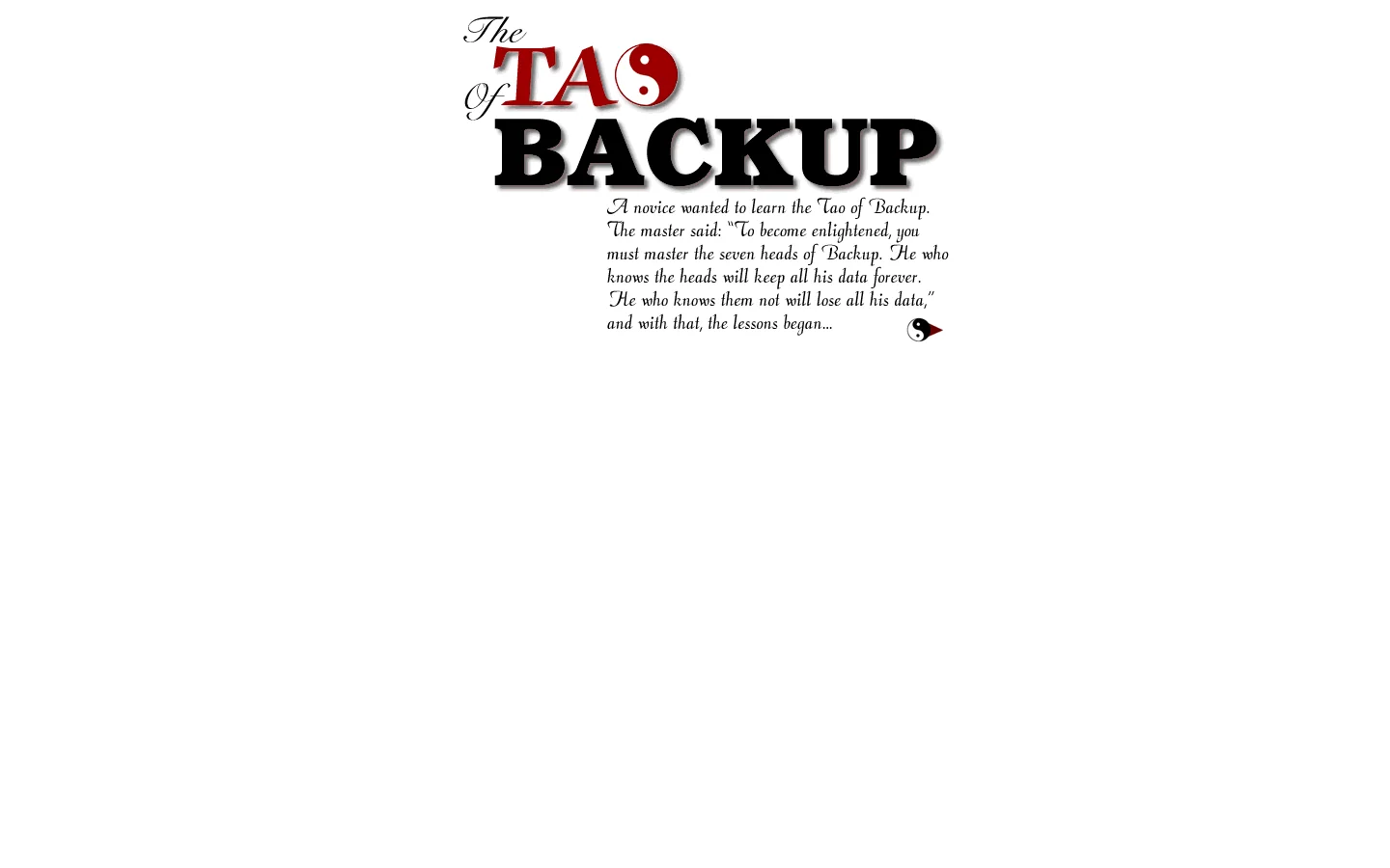 The Tao Of Backup 首页截图