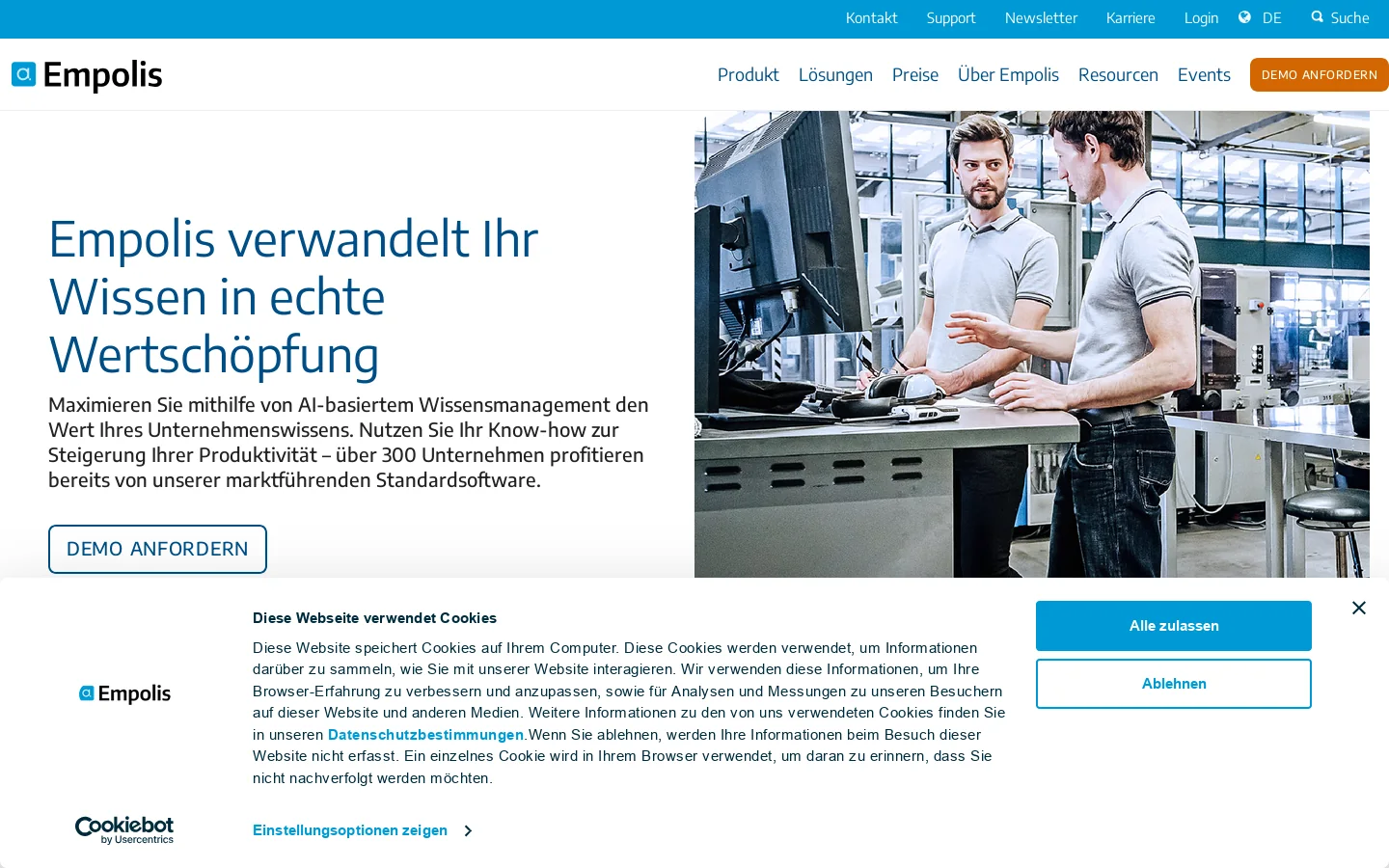 Empolis Information Management 首页截图