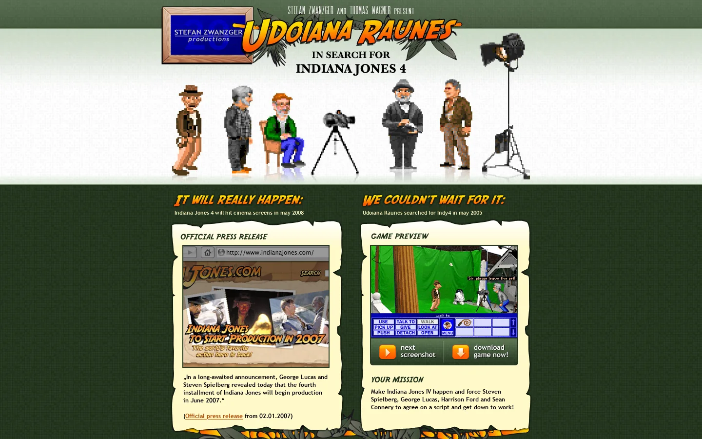 Udoiana Raunes in search for Indiana Jones 4 首页截图