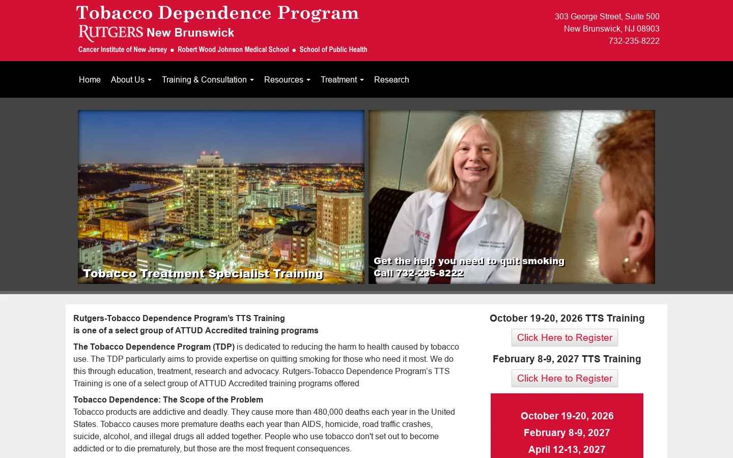 The Tobacco Dependence Program (TDP) - The Tobacco Dependence Program (TDP) 首页截图