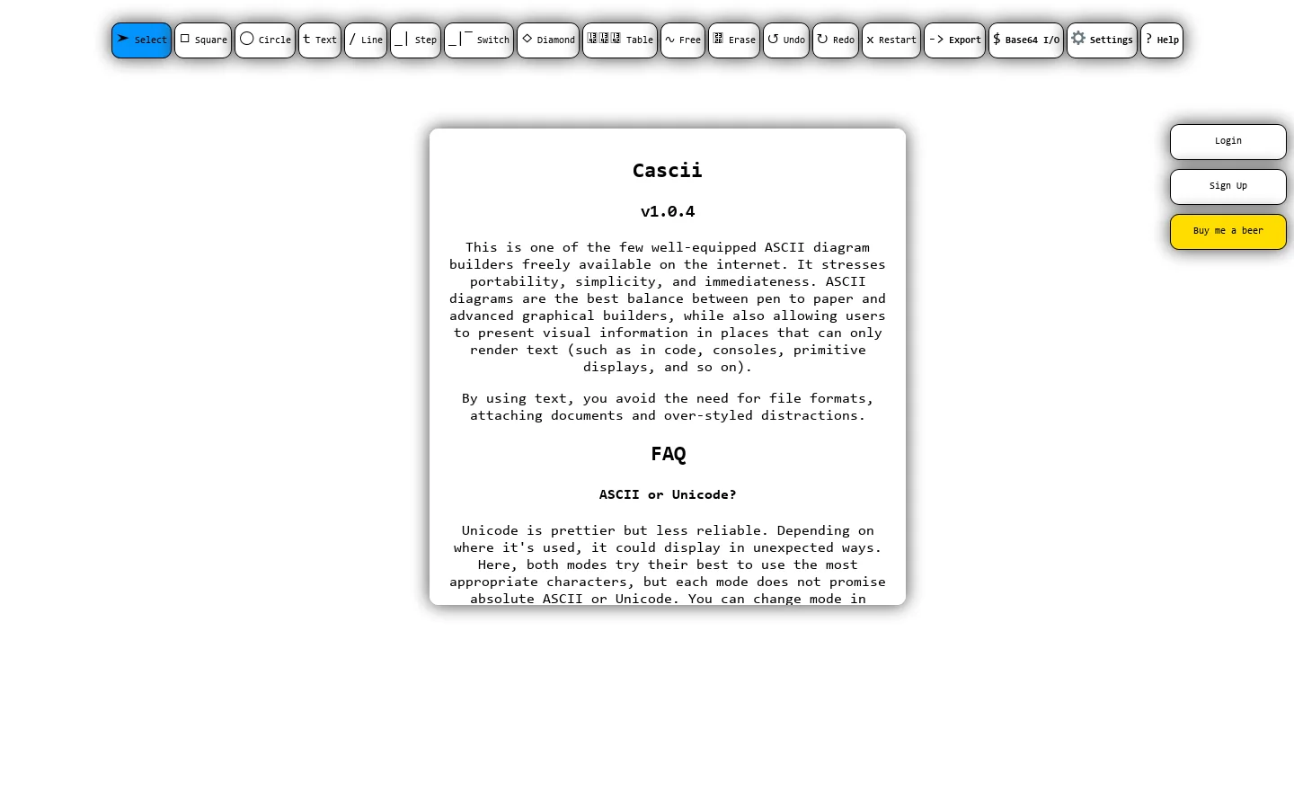 CASCII 首页截图