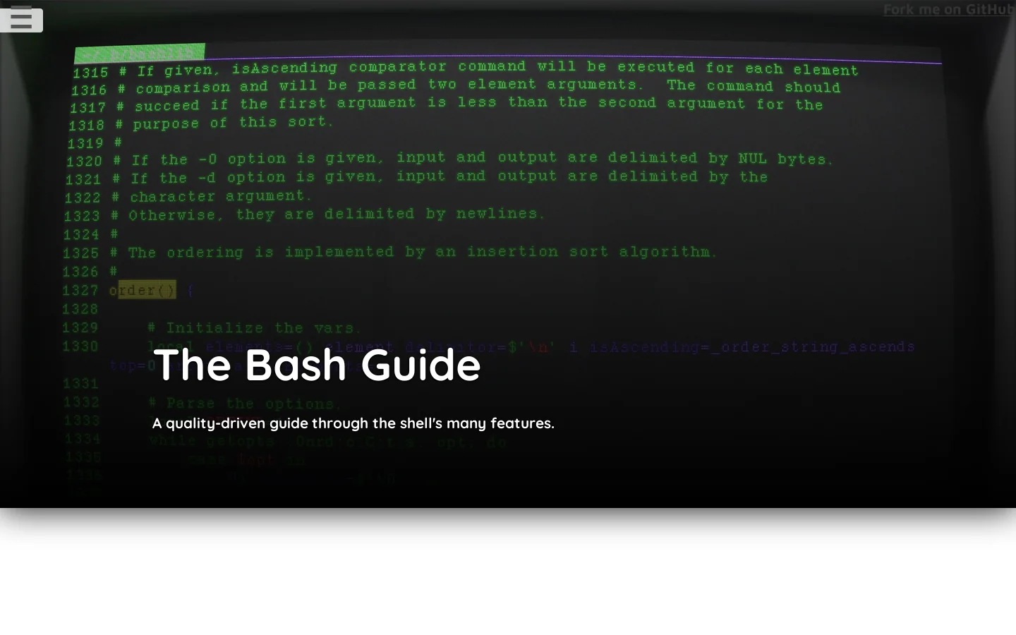 The Bash Guide 首页截图