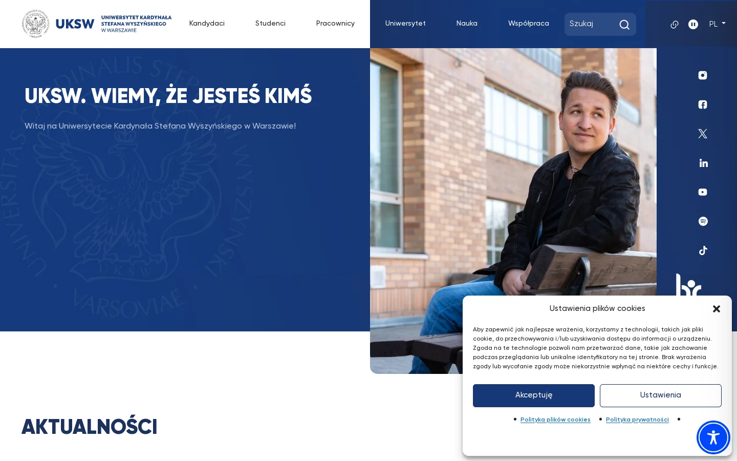 UKSW jest wyższą uczelnią publiczną, której początki sięgają 1954 roku. Aktualnie uczelnia kształci 9 600 studentów i doktorantów na 43 kierunkach studiów, posiada 13 uprawnień do nadawania stopnia doktora oraz 10 uprawnień do nadawania stopni 首页截图