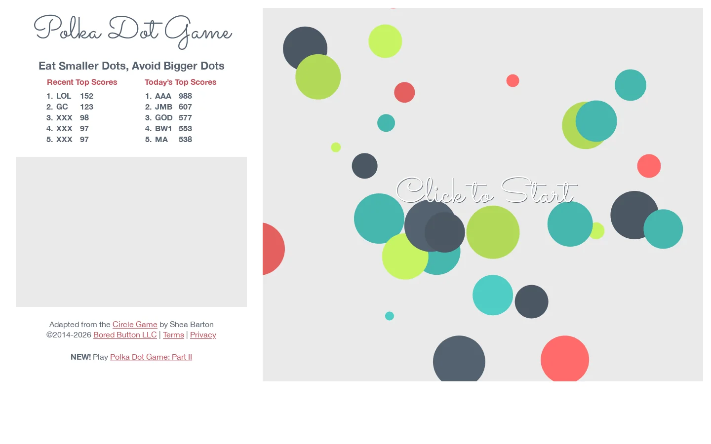 Polka Dot Game 首页截图
