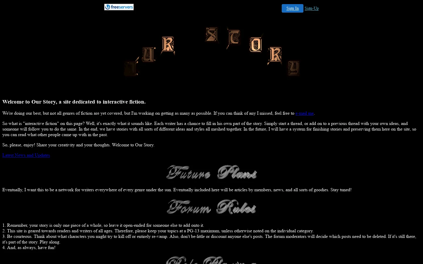 Our Story, the Interactive Fiction Home 首页截图