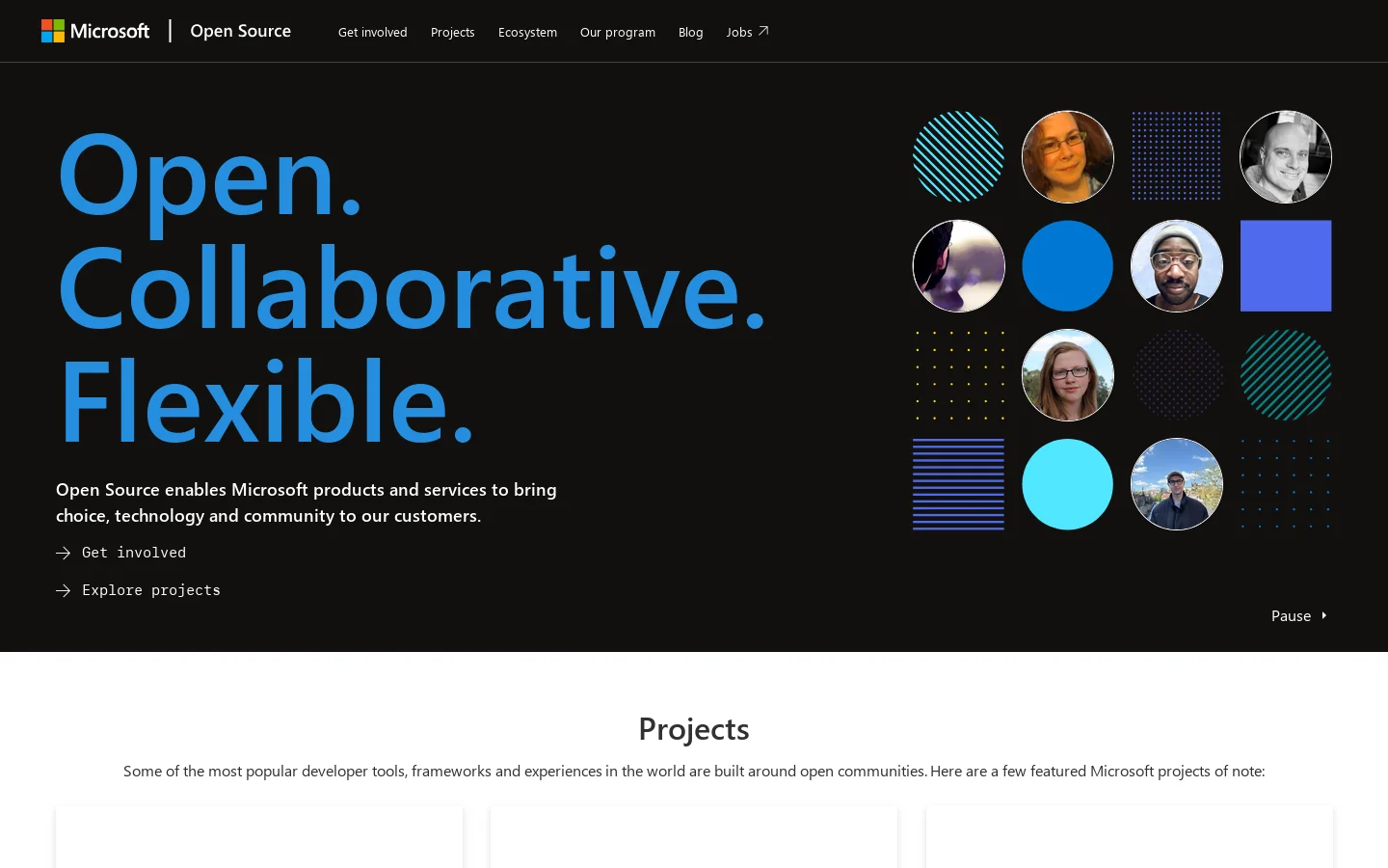 Microsoft Open Source 首页截图