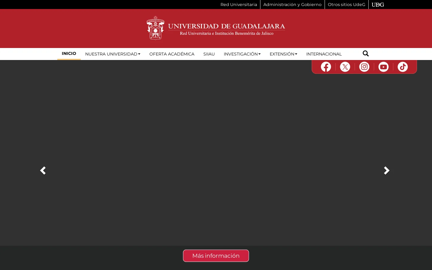 Inicio | Universidad de Guadalajara 首页截图
