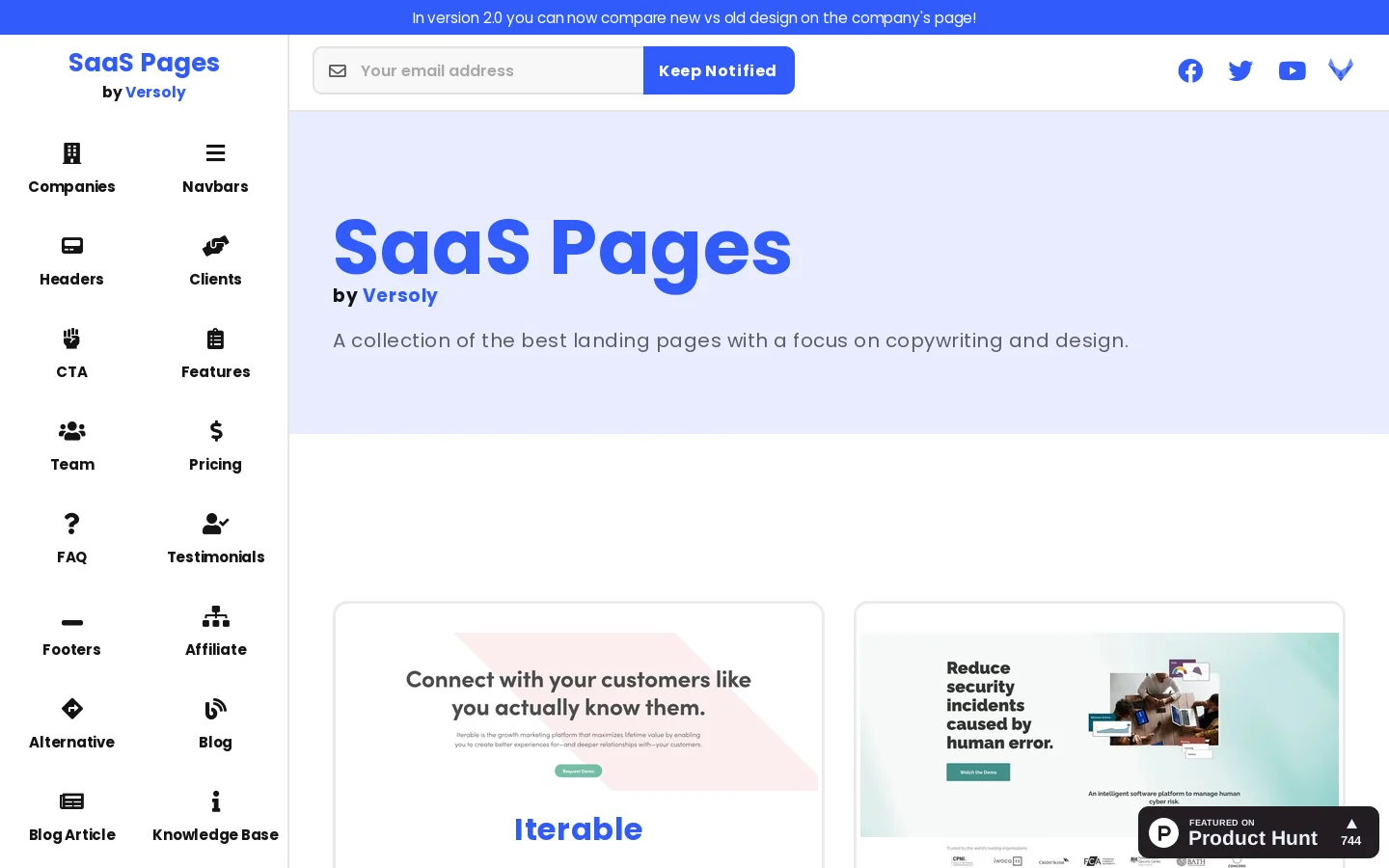SaaS Pages 首页截图