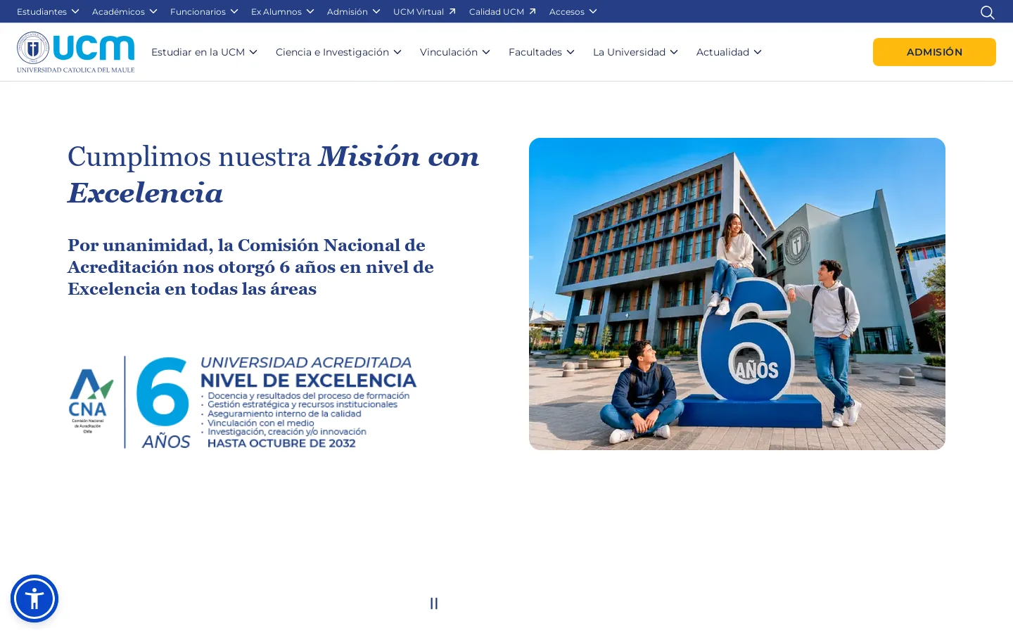 Universidad Católica del Maule 首页截图