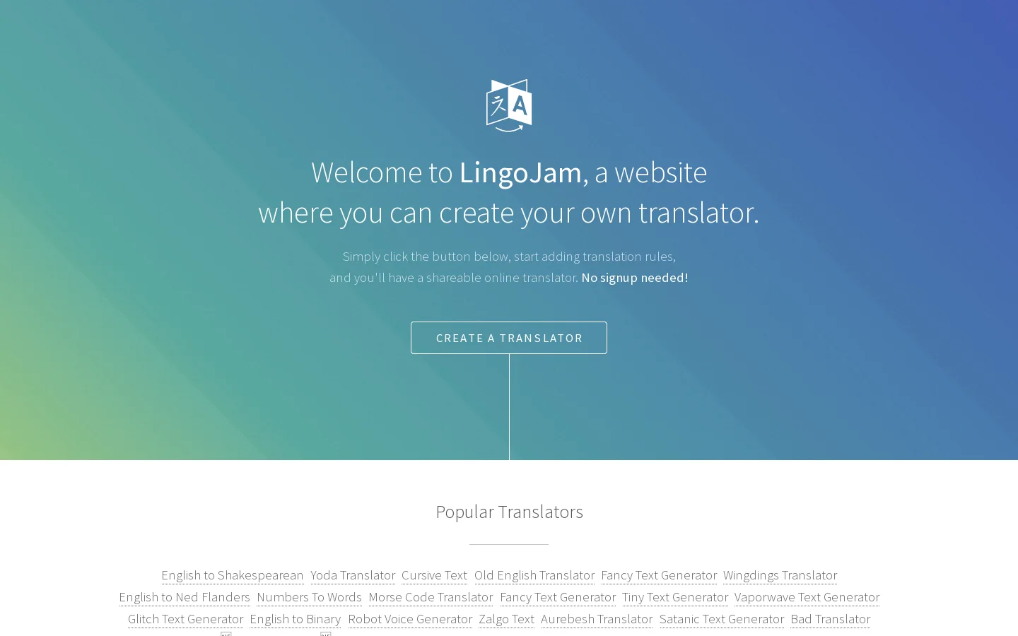 LingoJam 首页截图