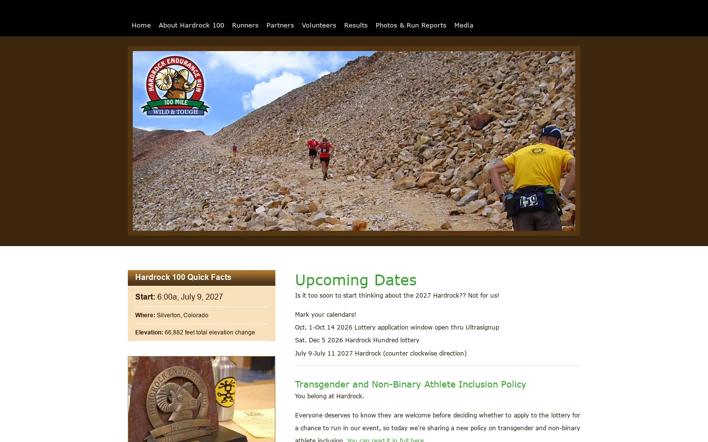 Hardrock 100 首页截图