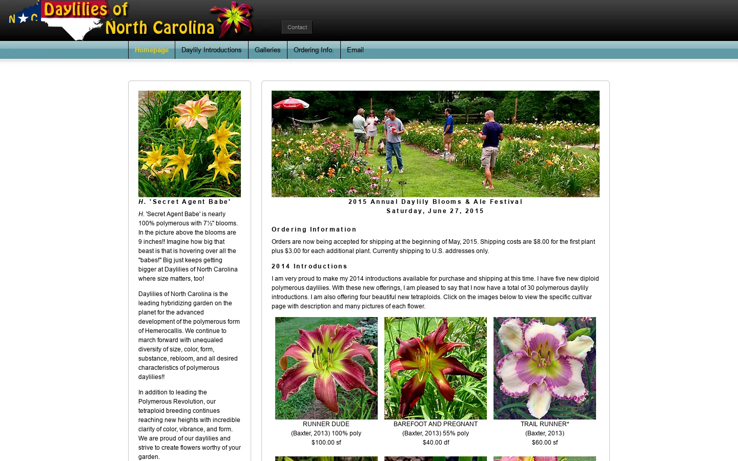 Daylilies of North Carolina 首页截图