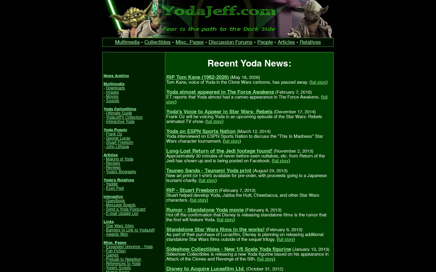 YodaJeff.com 首页截图