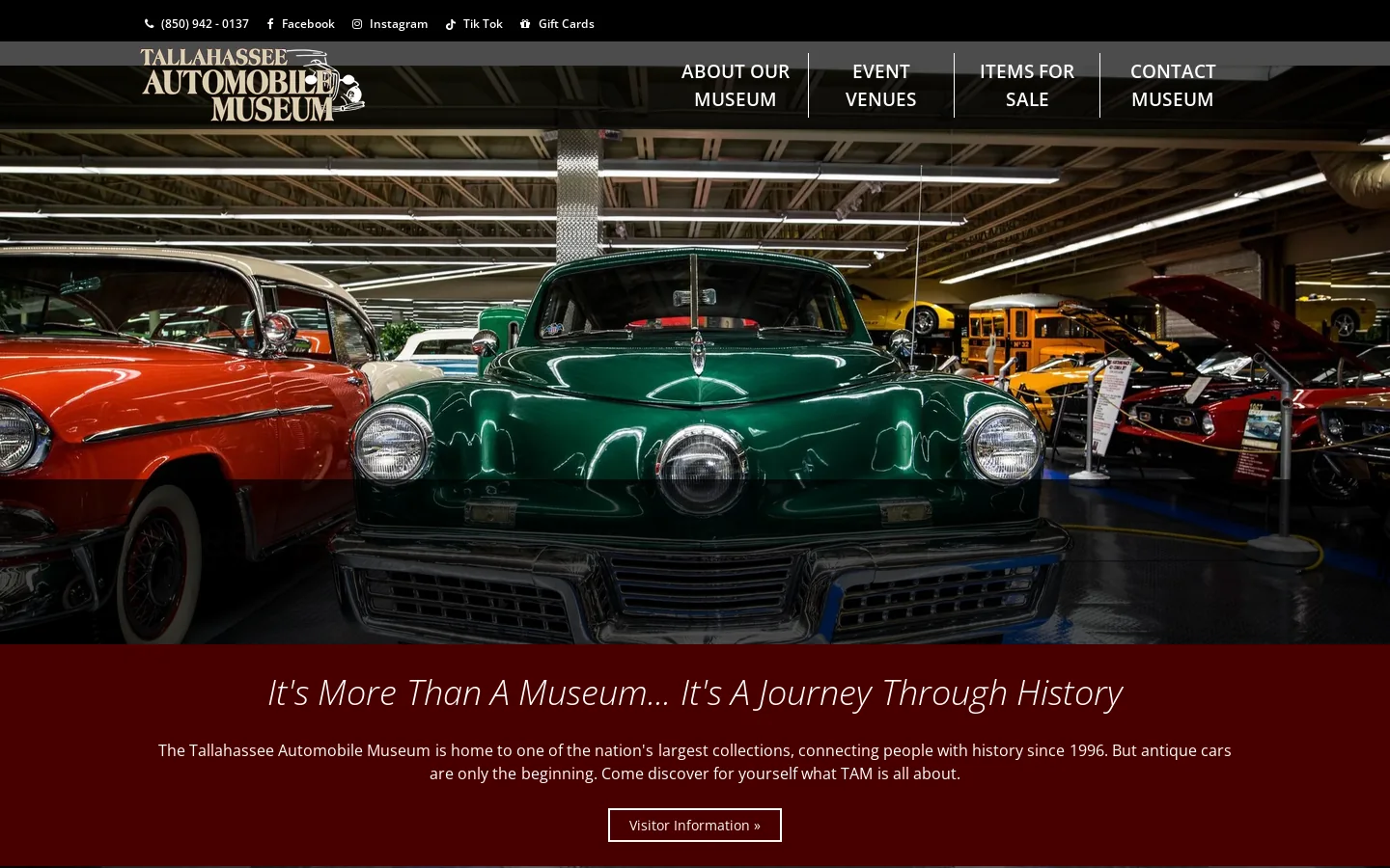 Tallahassee Automobile Museum – It's More Than A Museum… It's A Journey Through History 首页截图