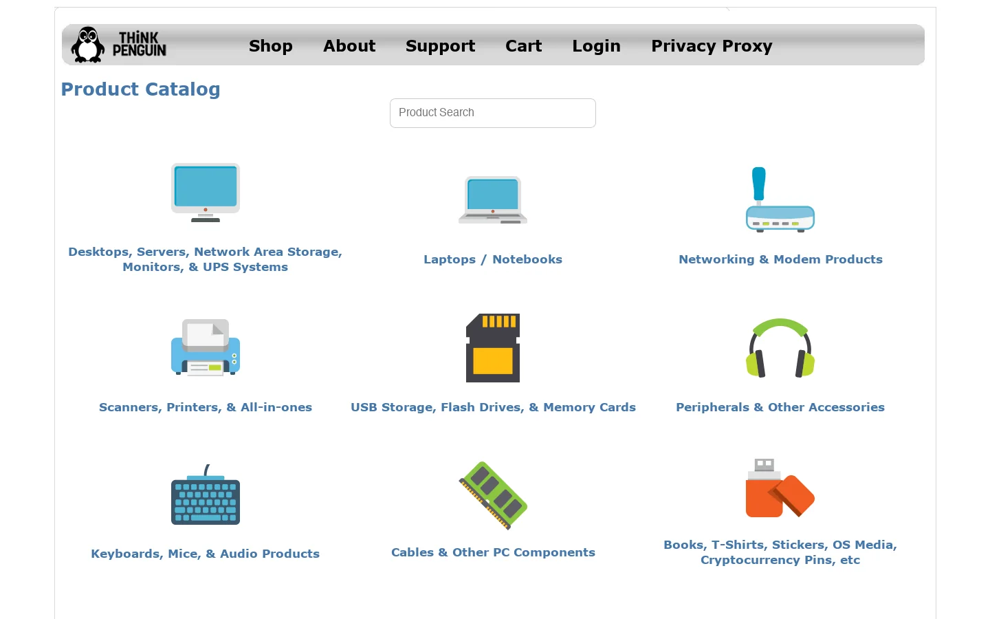 ThinkPenguin.com 首页截图