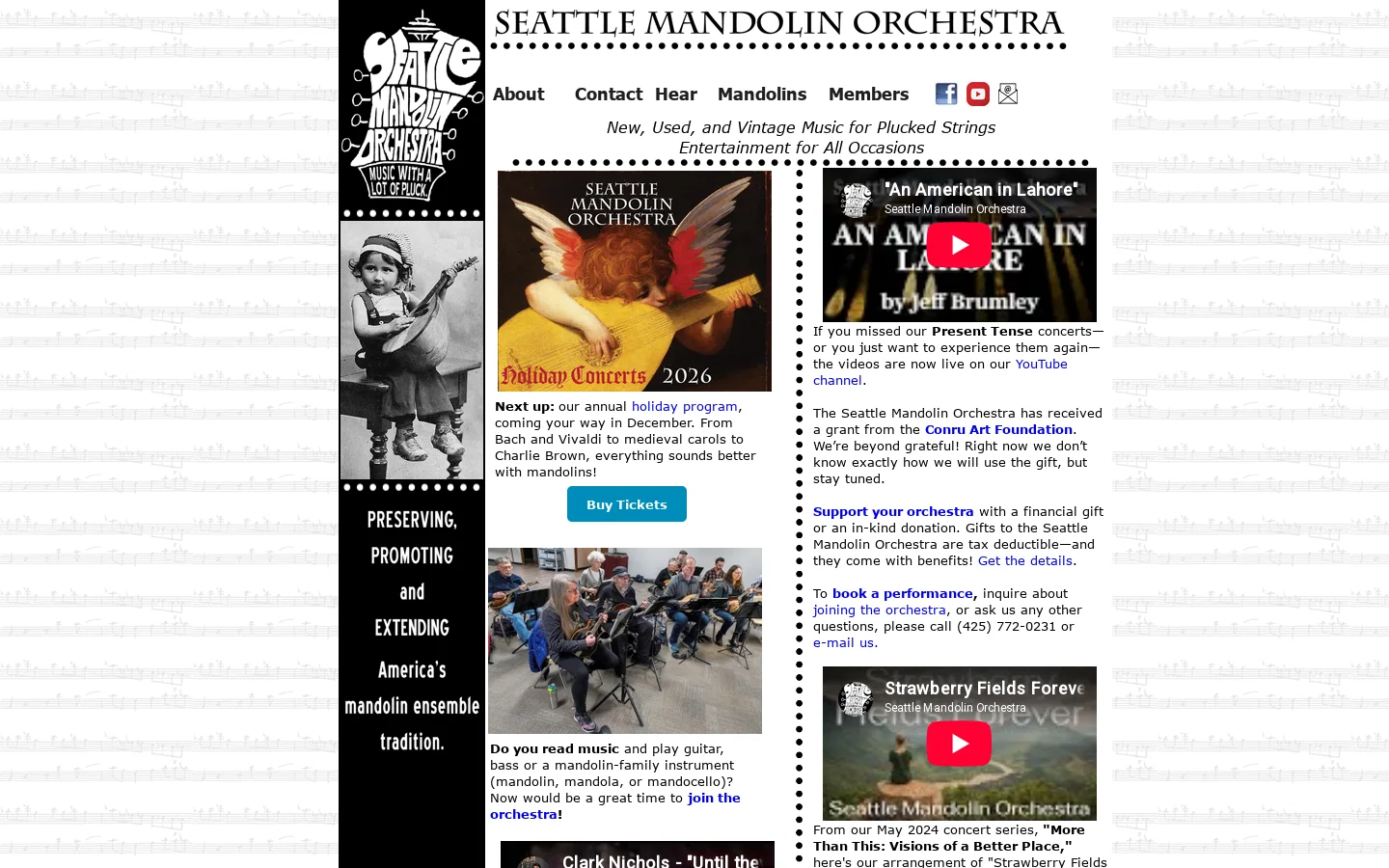 Seattle Mandolin Orchestra 首页截图