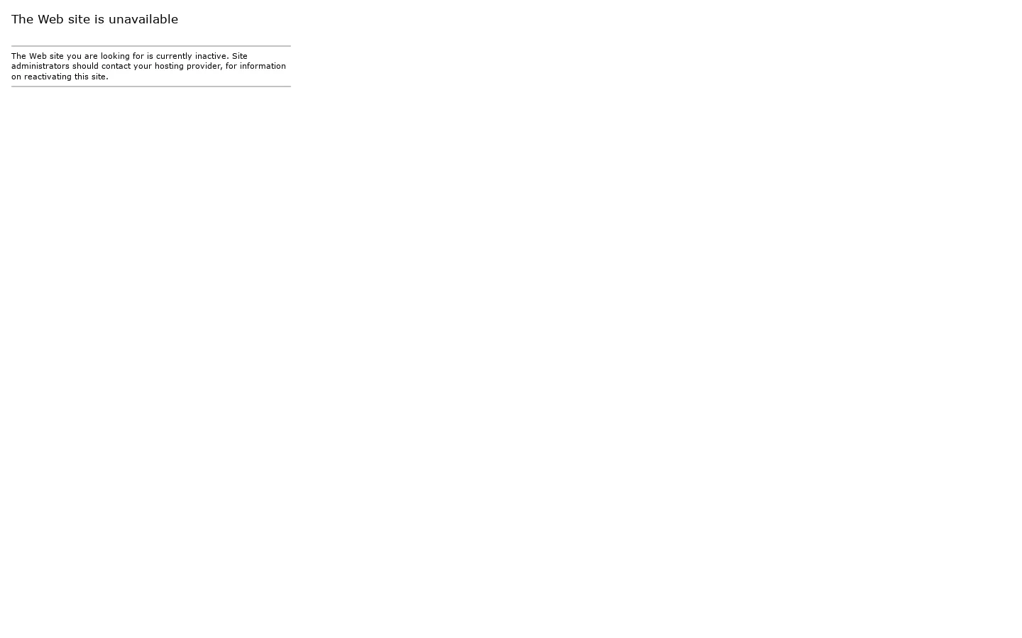The Web site is unavailable. 首页截图
