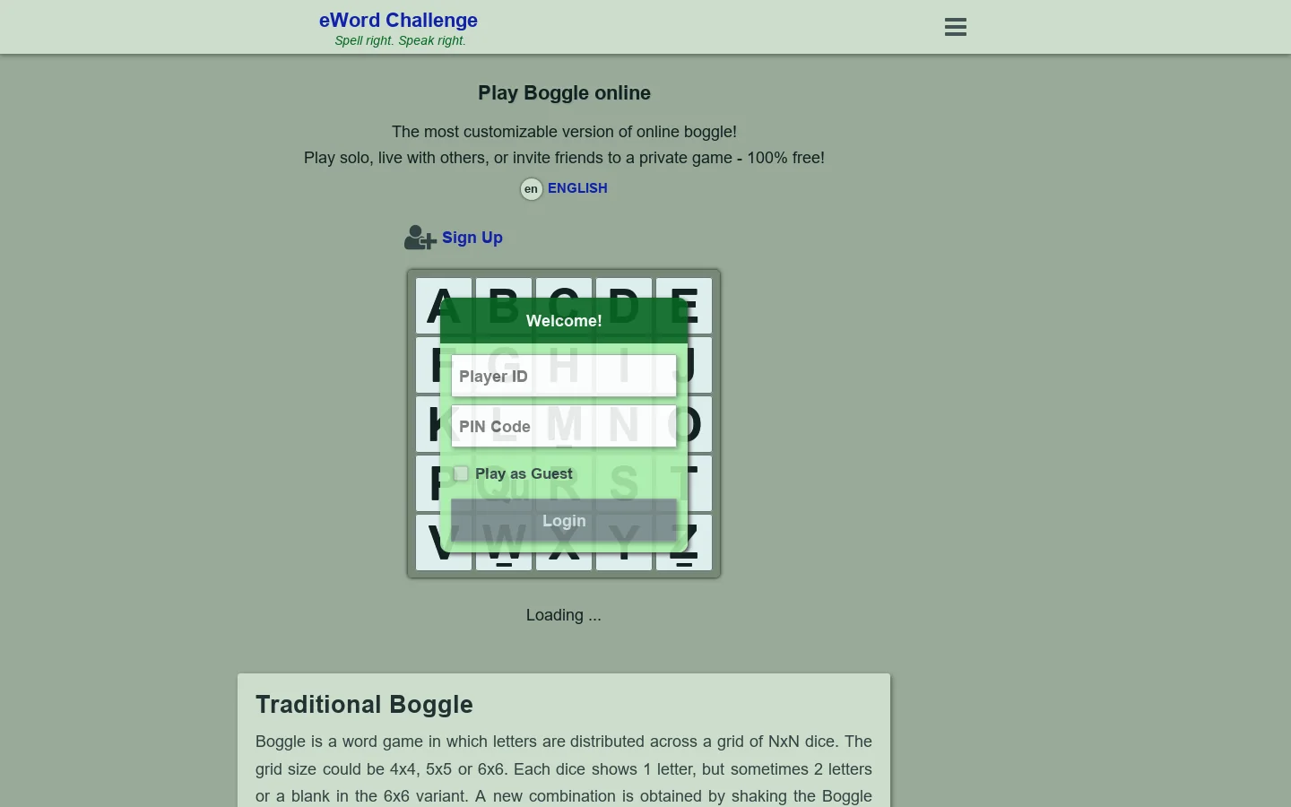 eWordChallenge 首页截图