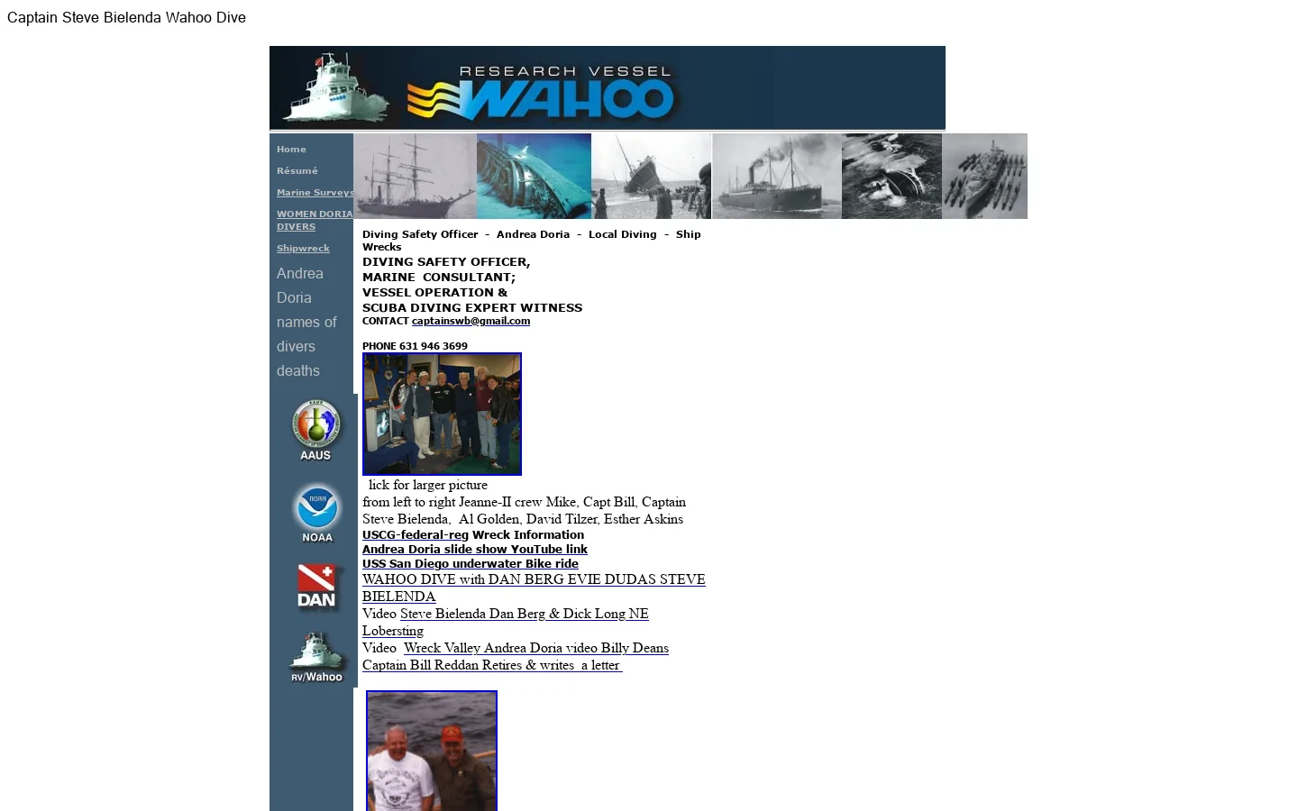 Captain Steve Bielenda 631.946-3699 首页截图