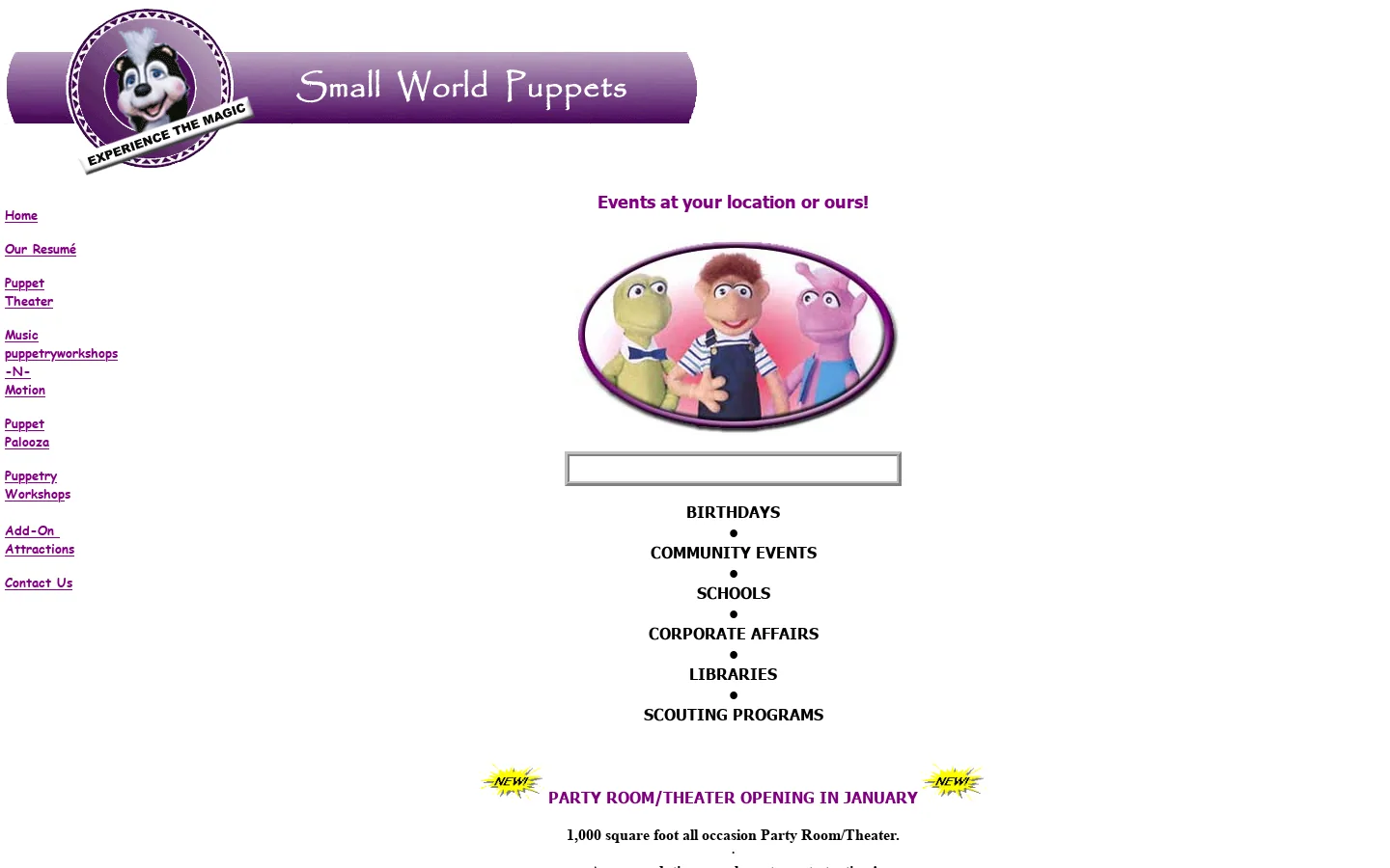 Mobile Puppet Theater, Puppet Shows & Educational Workshops 首页截图
