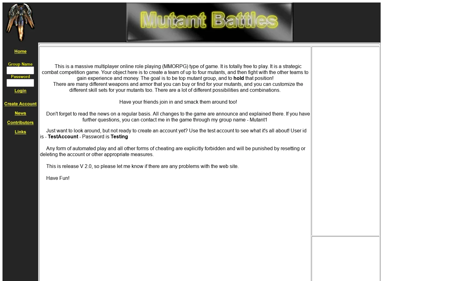 Mutant Battles Online Combat Game 首页截图