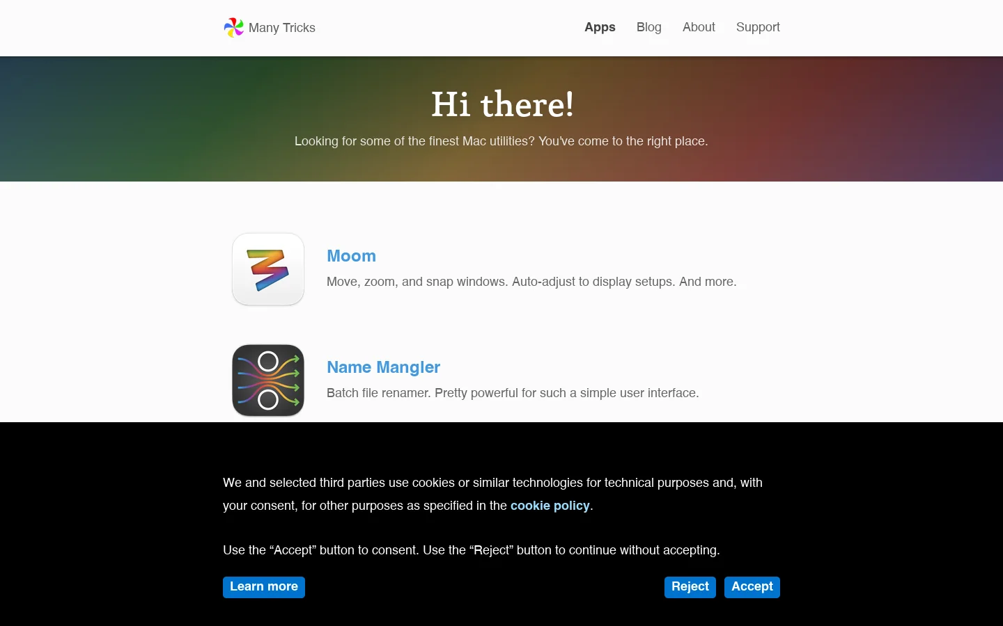 Many Tricks 首页截图