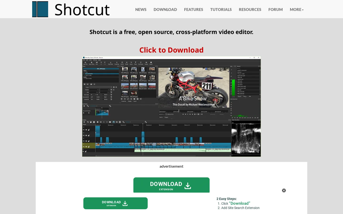 Shotcut 首页截图