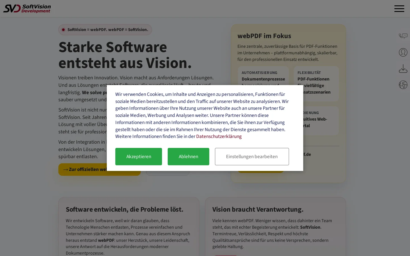 SoftVision Development 首页截图