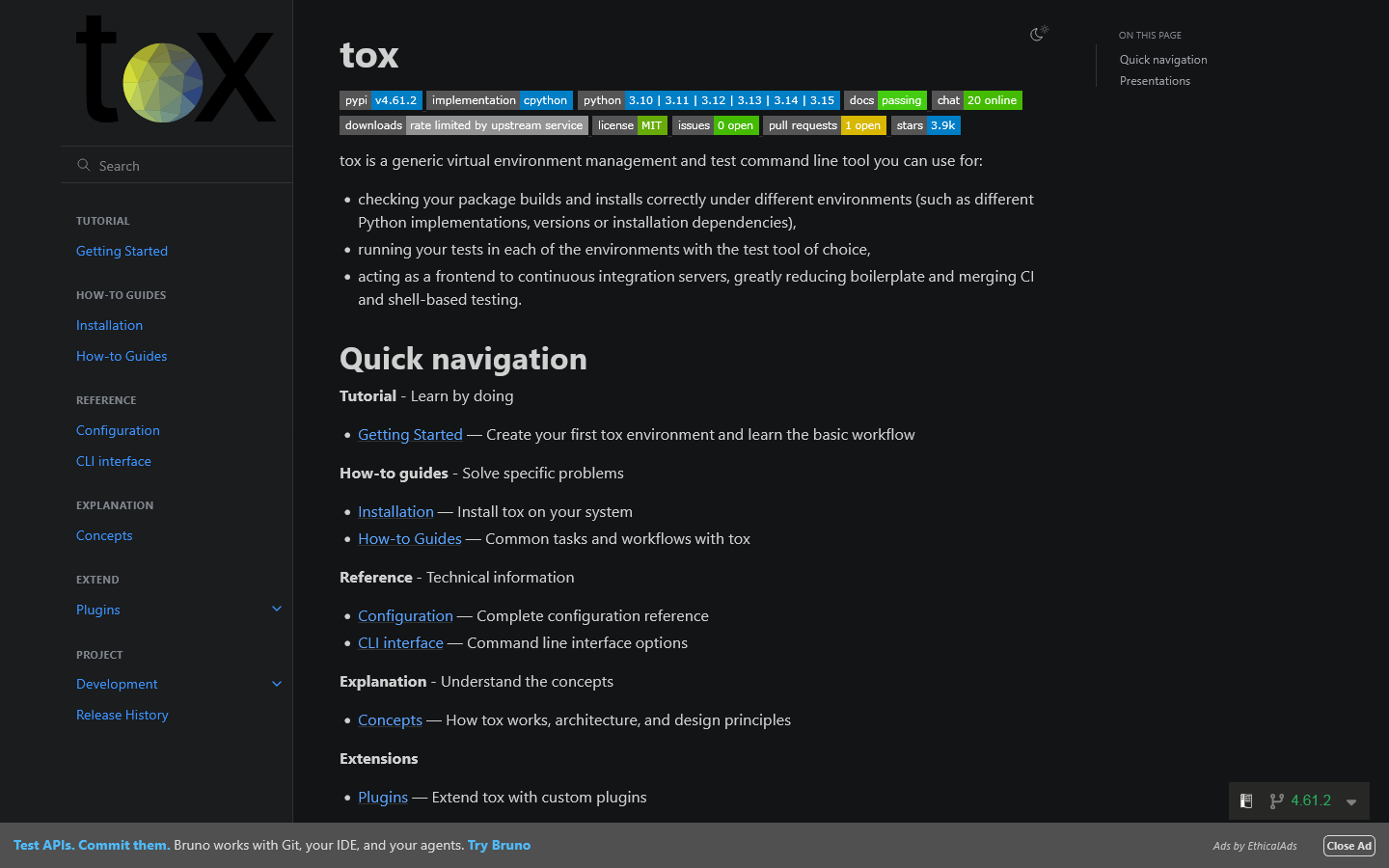 tox 首页截图