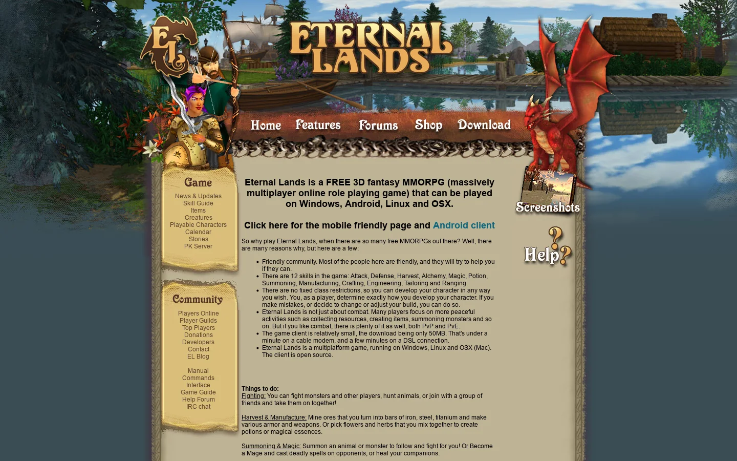 www.Eternal-Lands.com - The Official Eternal Lands Website! 首页截图