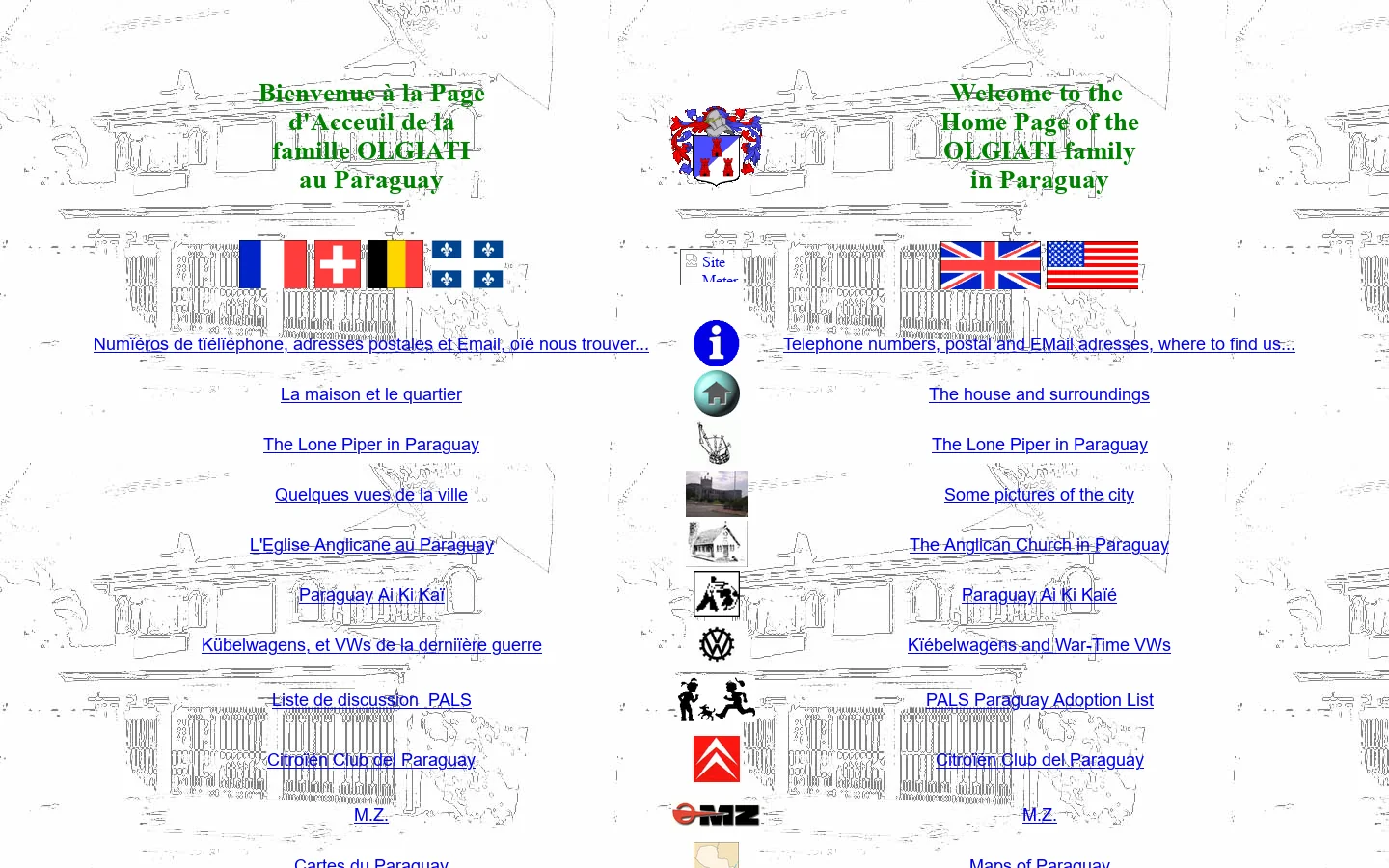 Home Page of the OLGIATI family in Paraguay 首页截图