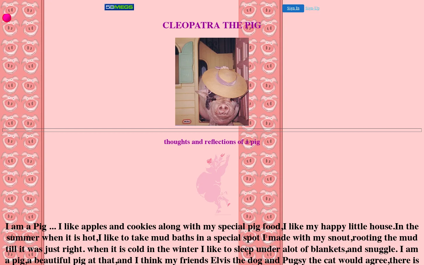 CLEOPATRA THE PIG 首页截图