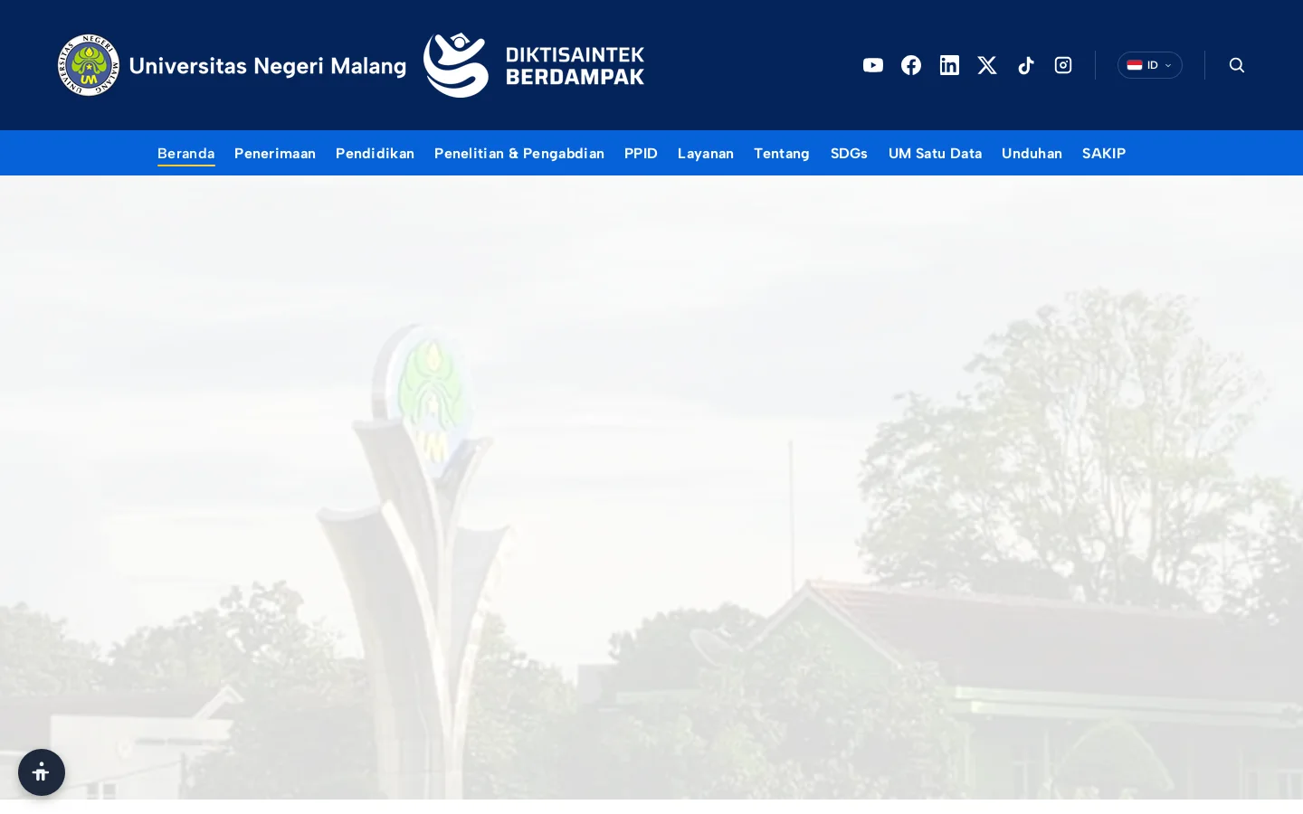 Home - 2026 – Universitas Negeri Malang (UM) 首页截图