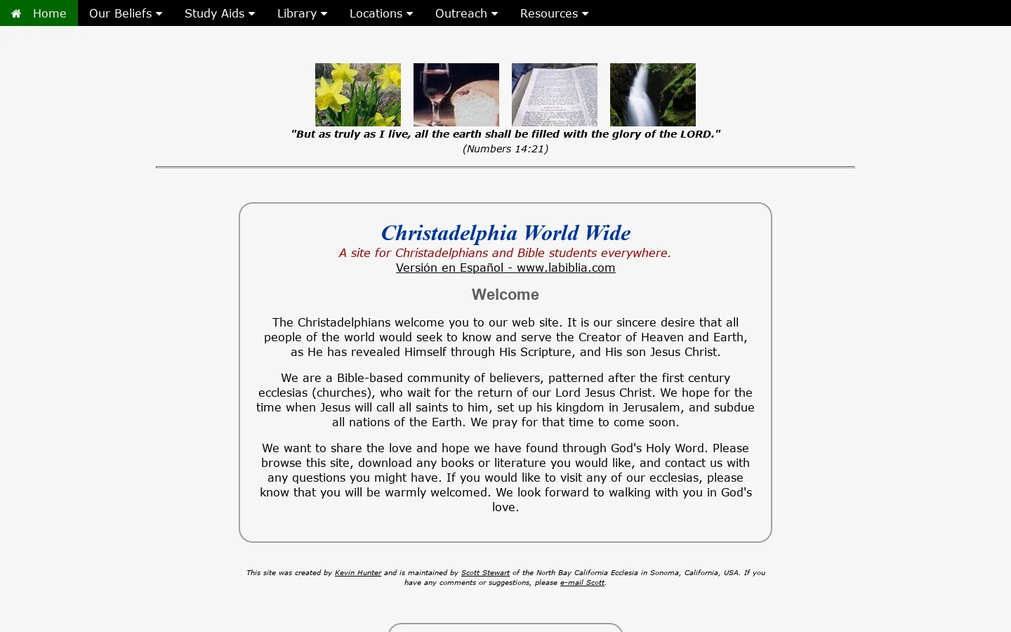 Christadelphia Home Page 首页截图