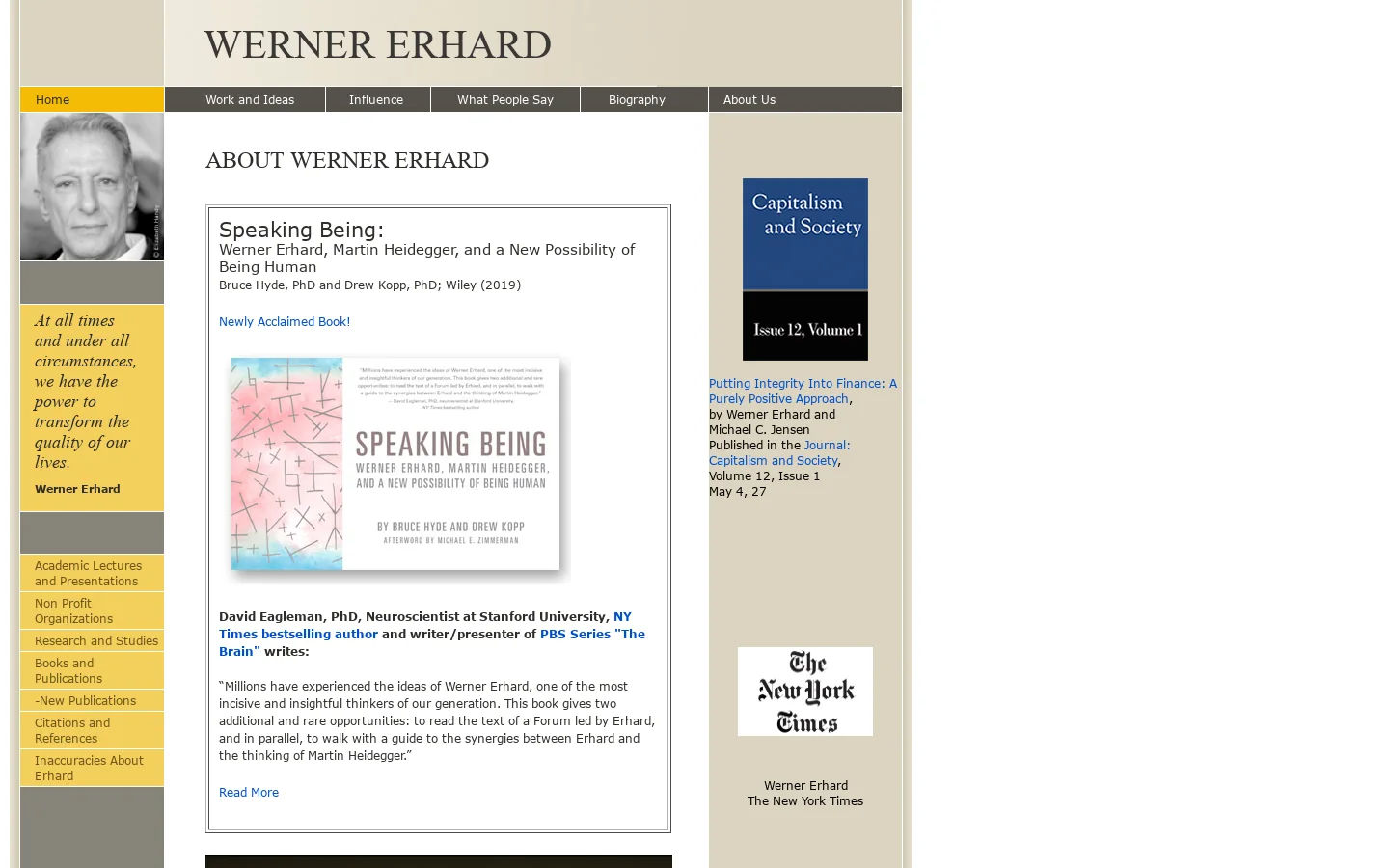 Werner Erhard 首页截图