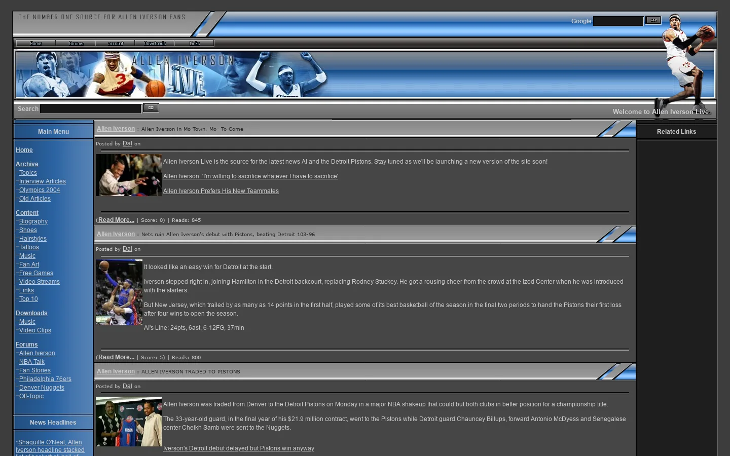Allen Iverson Live 首页截图