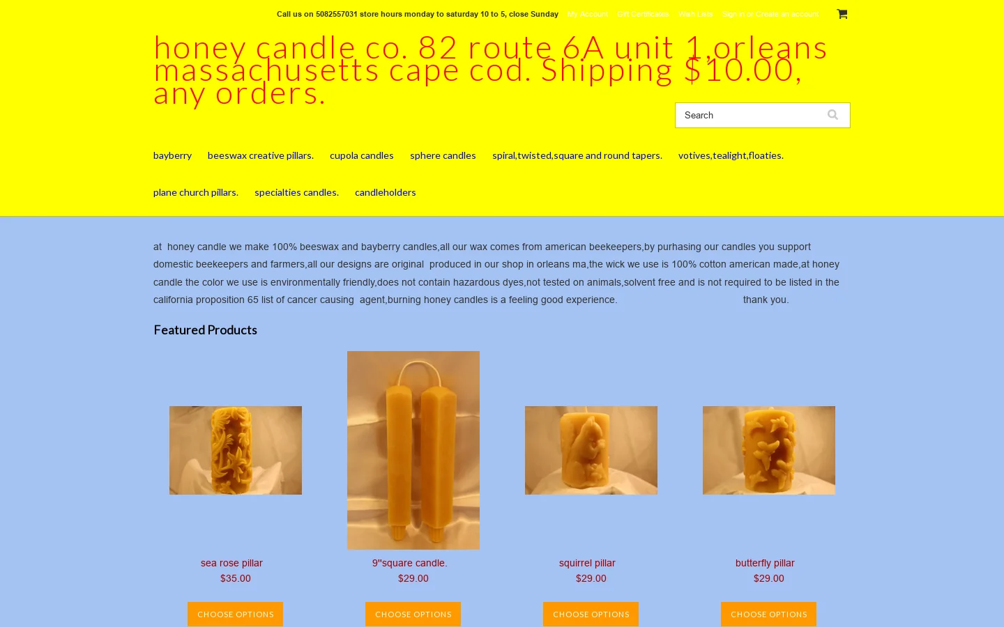 honey candle co 首页截图