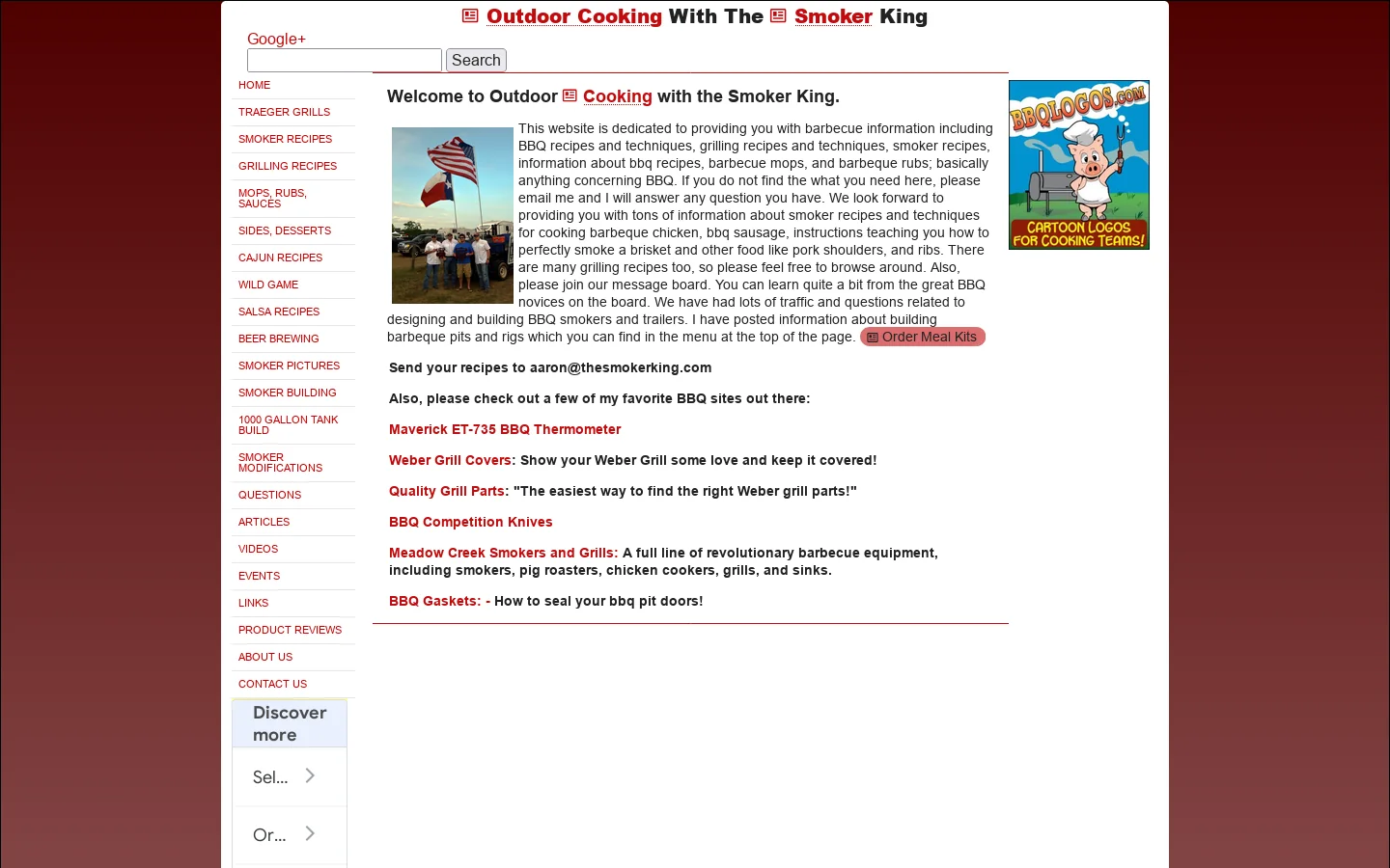 The Smoker King » Outdoor Cooking Recipes Including Beef, Chicken, Pork, Sauces, Mops, Rubs 首页截图