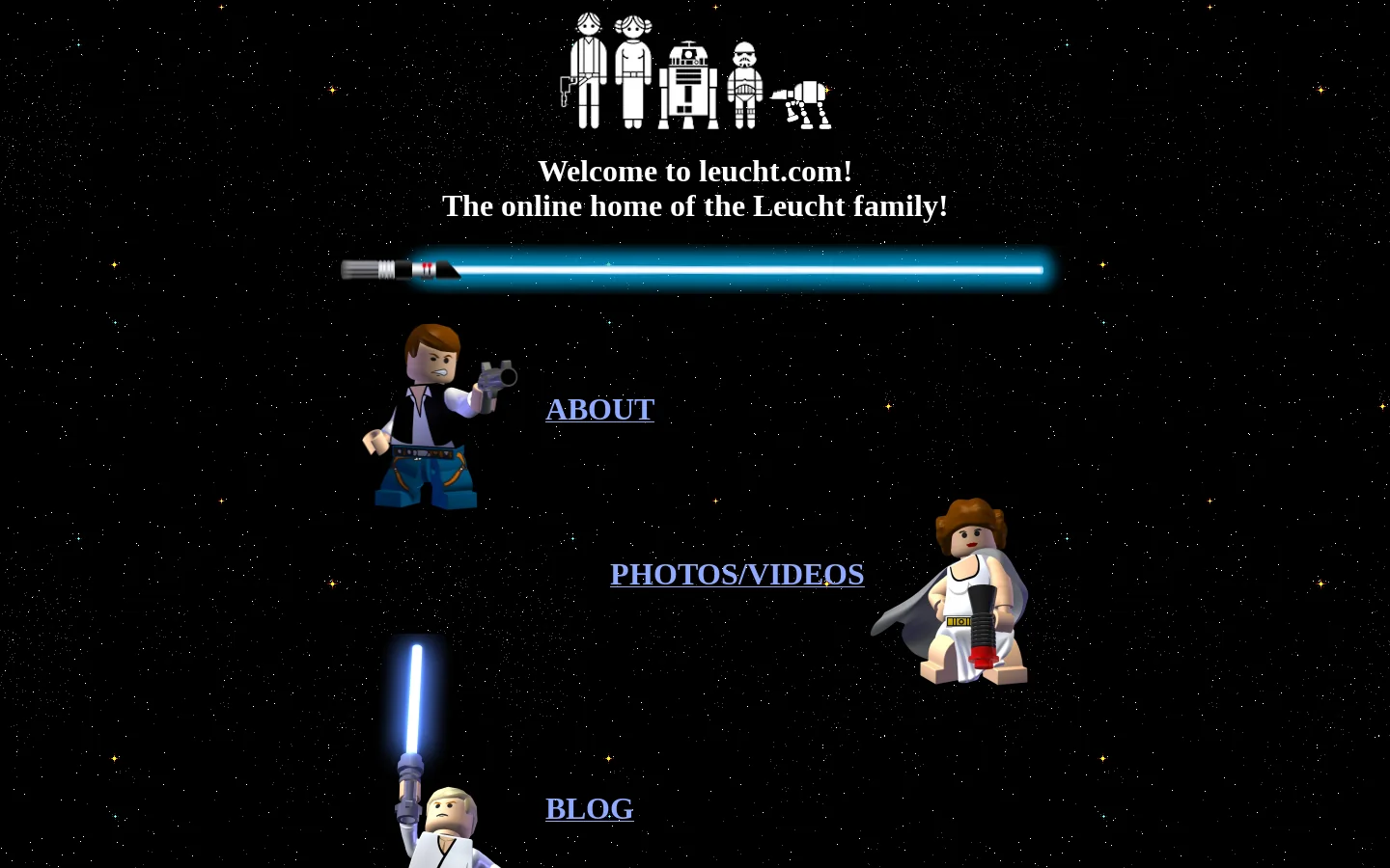 Welcome to leucht.com, the online home of the Leucht family 首页截图