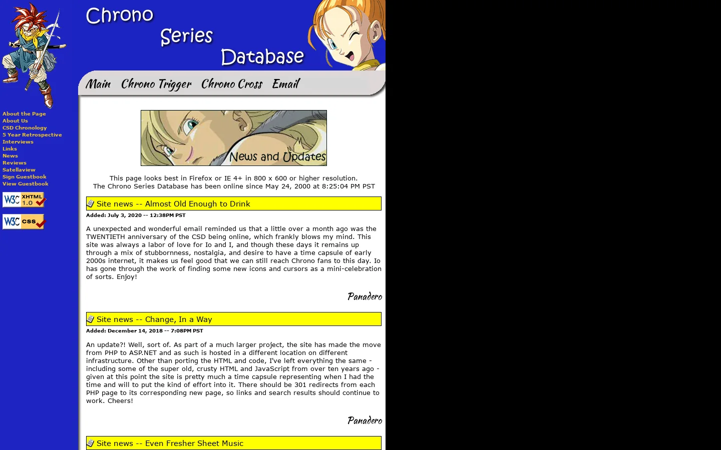 The Chrono Series Database -- Your best source for Chrono info 首页截图