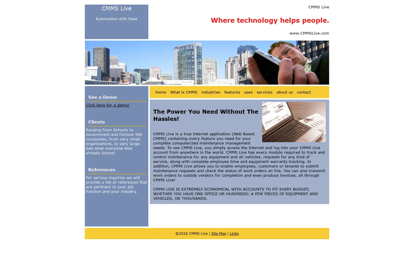 Web Based CMMS - Work Orders, PMs, Assets & More 首页截图